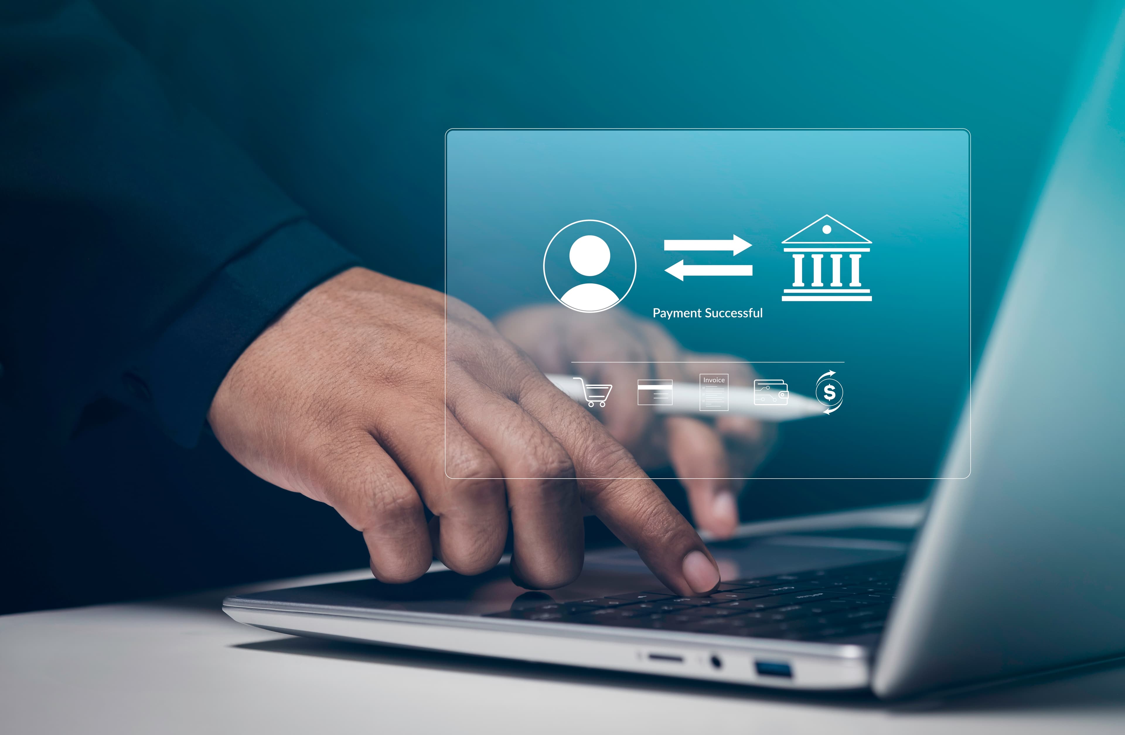 ACH Payment Processing on Laptop
