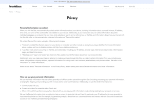 your privacy policy for your website